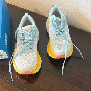 Hoka Women's Sky Blue and Sunburst Sneakers